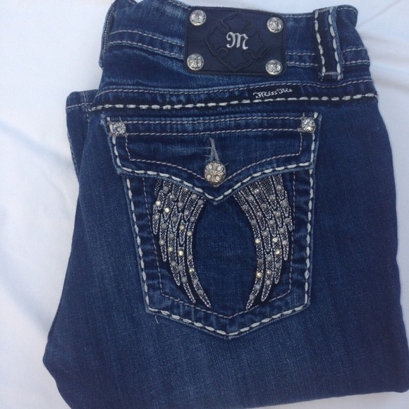 Miss Me Crystal Angel Wing Bootcut Jean 